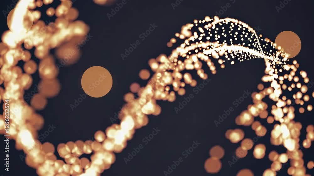 Aufkleber Abstract light particles swirling on dark background, artistic visualization. Digital art and technology concept