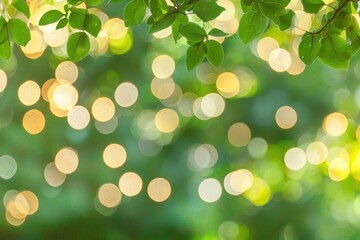 Obraz premium Soft Focus on Green Leaves with Bokeh Background in Nature Setting