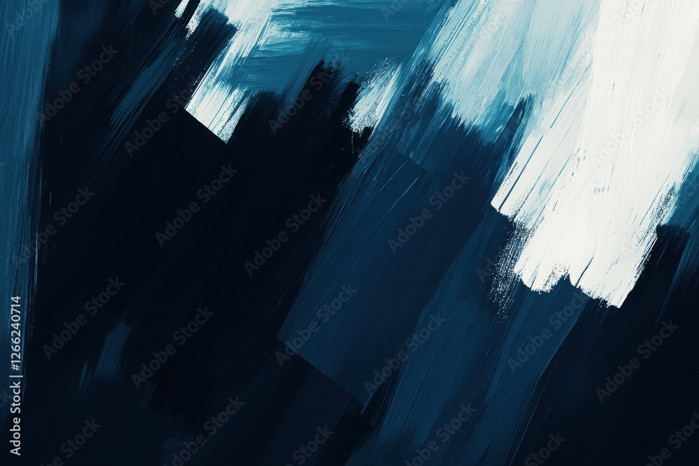Wall mural abstract expression with bold brush strokes in dark color palette