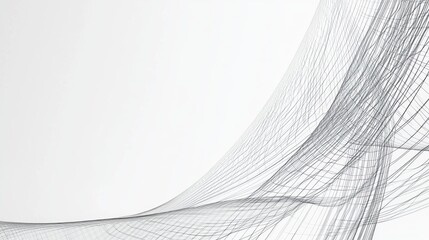 Abstract gray lines flowing over white background