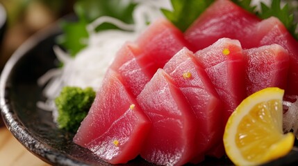 Delicious photos of tuna sashimi food photography