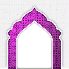 Islamic card design | Pattern shape with pen tool effect for eid, ramadan, greeting, greeting, decoration, flyer with fuchsia colour | Elegant abstract luxury minimal background with shadow 