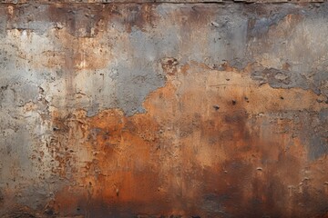 Obraz premium Detailed view of rough rusty metal surface with stains and textured patterns showcasing natural aging and weathering effects in industrial settings