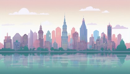 Naklejka premium city silhouettes cityscape with town skyline