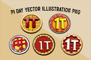 Happy Pi Day Vector Illustration. Funny Pi Day Illustration with Mathematical Elements.