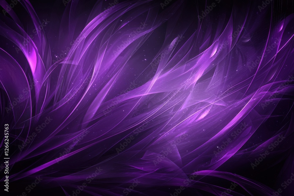Wall mural elegant abstract purple background with flowing soft light waves