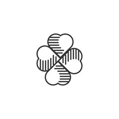 Modern Heart Clover Icon