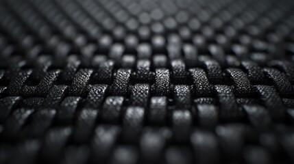 Fototapeta premium Close-up woven black fabric texture, intricate design