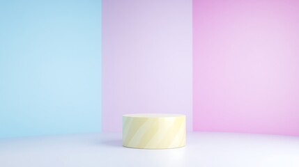 Pastel backdrop, cylindrical display