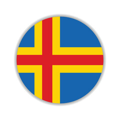 Aland circle flag logo icon digital vector illustration