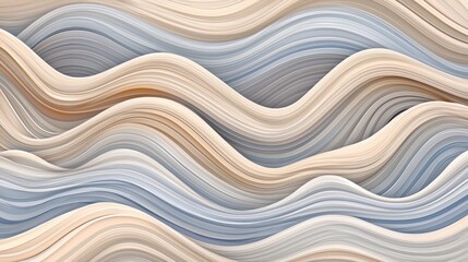 Obraz premium Abstract wavy lines, pastel colors, layered design, background for branding