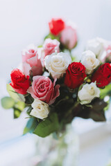 vertical photo of bouquet of roses