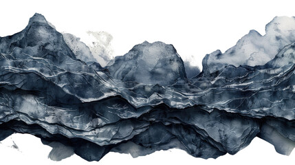 Fototapeta premium Abstract Watercolor Design of Jagged Volcanic Mountain Ranges in Minimal 3D Style Using Soft Colors and Textures