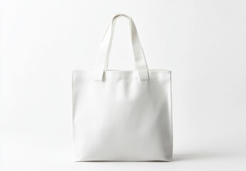 White cotton tote bag with a minimalist design.