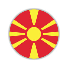 North Macedonia circle flag logo icon digital vector illustration