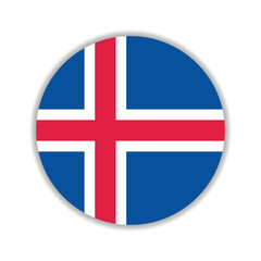 Fototapeta premium Iceland circle flag logo icon digital vector illustration