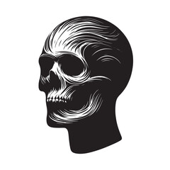 Stylized skull head profile.