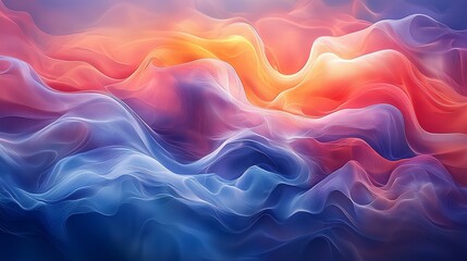 Fototapeta premium Abstract waves of vibrant colors flowing harmoniously in a digital art composition