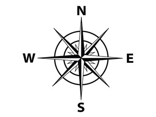 Compass rose of the winds or windrose flat vector icon for apps and websites