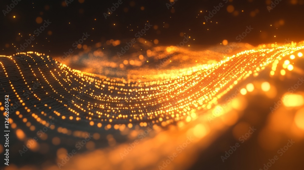Fototapete Quantum computing visualization with streams of light representing data analysis and high-speed computations in AI systems