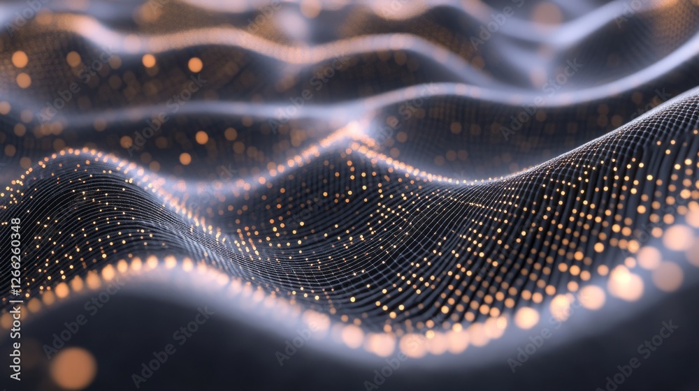 Fototapete Quantum computing visualization with streams of light representing data analysis and high-speed computations in AI systems