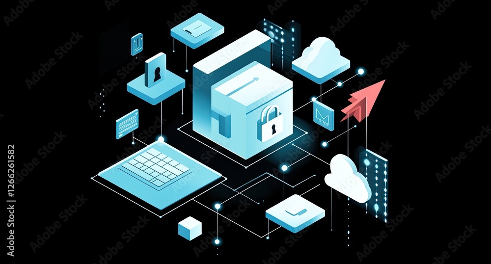 Aufkleber secure cloud data transmission network diagram