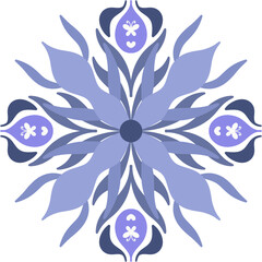 Lilac Floral Mandala: A symmetrical and intricate floral mandala in a calming lilac color scheme.