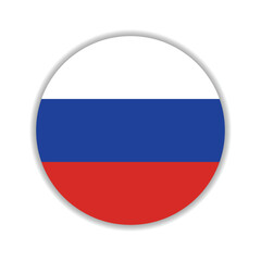 Russia circle flag logo icon digital vector illustration