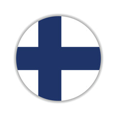 Obraz premium Finland circle flag logo icon digital vector illustration
