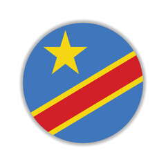 Fototapeta premium Congo Democratic circle flag logo icon digital vector illustration