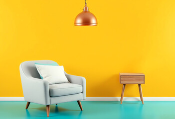 Fototapeta premium Stylish Armchair in a Vibrant Minimalist Interior