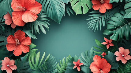 International Women’s Day March 8th with a beautiful frame of flowers and leaves