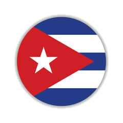 Cuba circle flag logo icon digital vector illustration