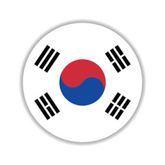 South Korea circle flag logo icon digital vector illustration