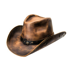 Distressed Leather Cowboy Hat, Perfect for Western Style