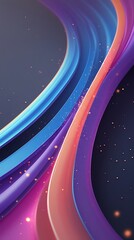 Futuristic abstract composition of layered, curving waves in deep purples and blues with golden light accents, creating a dynamic, modern, and elegant visual texture for digital design

