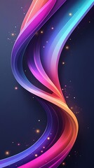 Futuristic abstract composition of layered, curving waves in deep purples and blues with golden light accents, creating a dynamic, modern, and elegant visual texture for digital design

