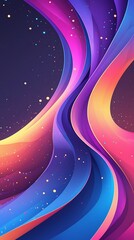 Futuristic abstract composition of layered, curving waves in deep purples and blues with golden light accents, creating a dynamic, modern, and elegant visual texture for digital design

