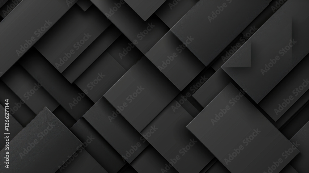 Poster modern abstract background featuring layered black geometric shapes, creating depth and texture. ide