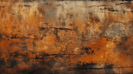 Detailed Close-Up of Rusty Metal Texture with Scratches and Various Shades of Brown, Orange, and Gray for Artistic Background Use