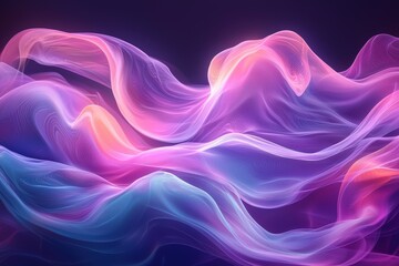 Fototapeta premium Abstract glowing waves, vibrant colors, dark background, digital art, website design