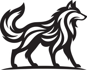 Stylized wolf design.