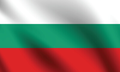 Bulgaria flag official colors and proportion digital vector illustration. Pleated flag.