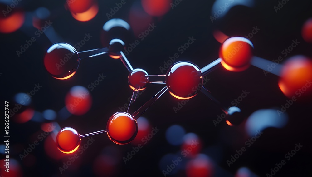 Poster 3d molecular structure, abstract science background