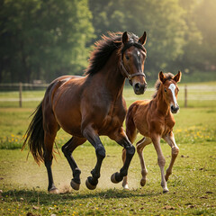 Obraz premium horse and foal