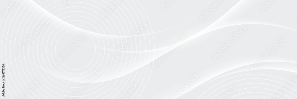Wall mural abstract white background with gradient color and artistic dynamic line decoration