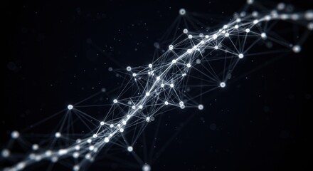 Close-Up of AI Neural Network with Glowing Nodes and Connections