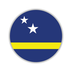Curacao circle flag logo icon digital vector illustration