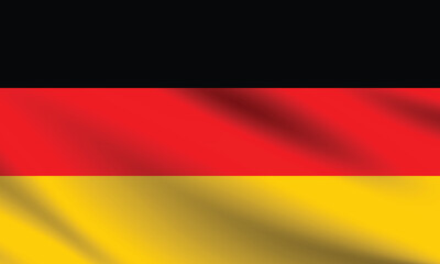 Germany flag official colors and proportion digital vector illustration. Pleated flag.