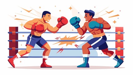 Every punch, every block, every movement is highlighted in this super slow-motion footage of two muscular Hispanic boxers battling it out in the ring.